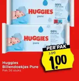 Vomar Voordeelmarkt Huggies Billendoekjes Pure aanbieding