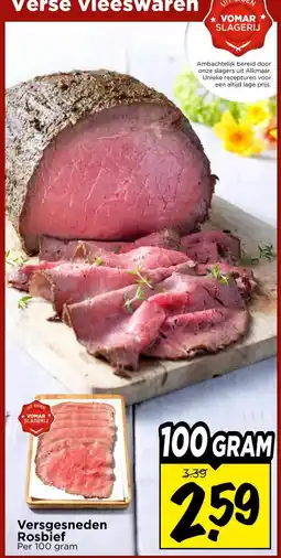 Vomar Voordeelmarkt Versgesneden Rosbief aanbieding