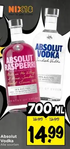 Vomar Voordeelmarkt Absolut Vodka aanbieding