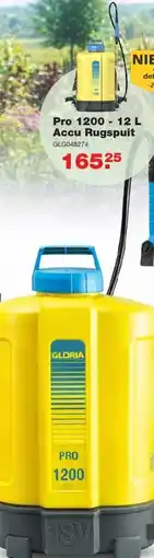 De Boer Drachten Pro 1200 - 12 L Accu Rugspuit aanbieding