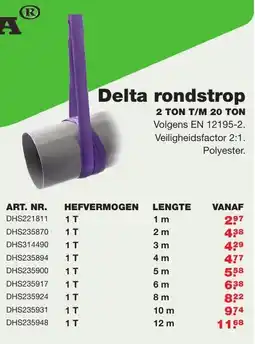 De Boer Drachten Delta rondstrop aanbieding