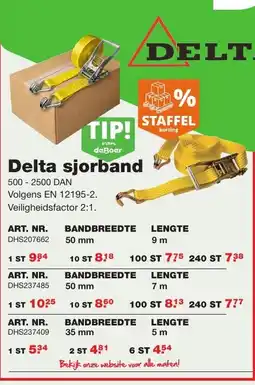 De Boer Drachten Delta sjorband aanbieding