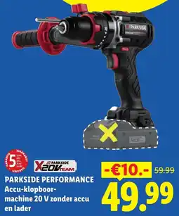 Lidl Parkside Performance Accu Klopboormachine 20 V zonder accu en lader aanbieding