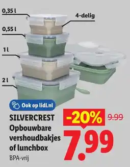 Lidl Silvercrest Opbouwbare Vershoudbakjes of Lunchbox aanbieding