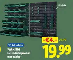 Lidl Parkside Gereedschapswand met Bakjes aanbieding