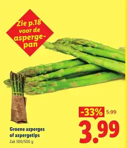 Lidl Groene Asperges of Aspergetips aanbieding
