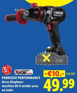 Lidl Parkside Performance Accu Klopboormachine 20 V zonder accu en lader aanbieding