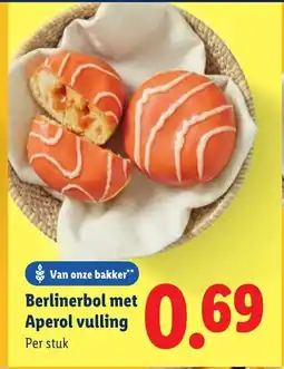 Lidl Berlinerbol met Aperol Vulling aanbieding