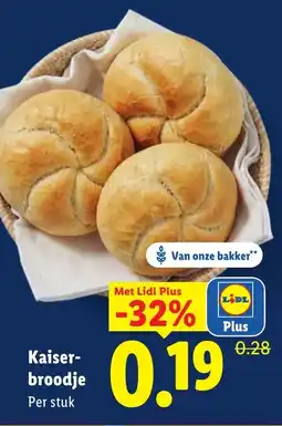 Lidl Kaiserbroodje aanbieding