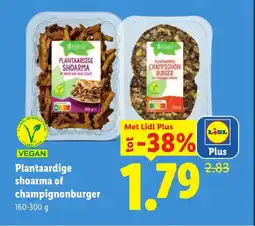 Lidl Plantaardige Shoarma of Champignonburger aanbieding