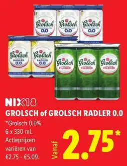Lidl Grolsch of Grolsch Radler 0.0 % aanbieding