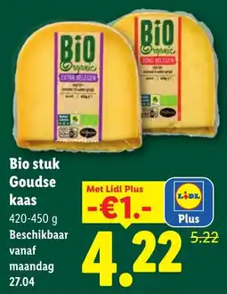 Lidl Bio stuk Goudse kaas aanbieding