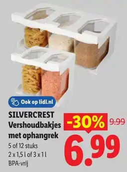 Lidl Silvercrest Vershoudbakjes met ophangrek aanbieding