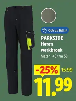 Lidl Parkside Heren werkbroek aanbieding