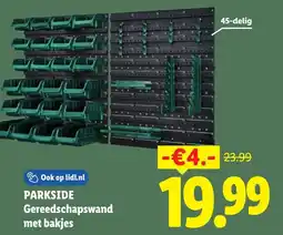 Lidl Parkside Gereedschapswand met bakjes aanbieding