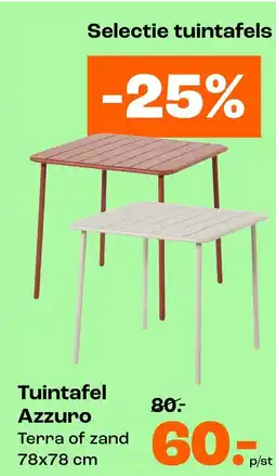 Kwantum Tuintafel Azzuro Terra of zand aanbieding