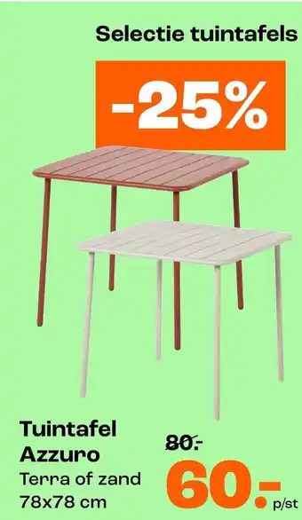 Tuintafel Azzuro Terra of zand