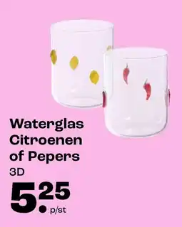 Kwantum Waterglas Citroenen of Pepers 3D aanbieding