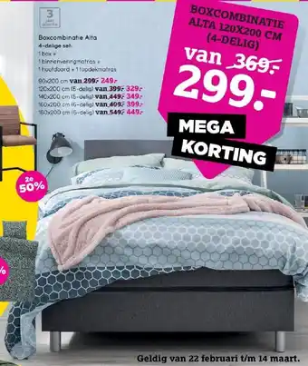 Leen Bakker Boxcombinatie Alta -delige set 120x200cm aanbieding