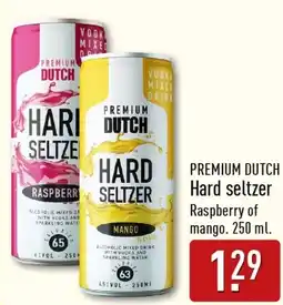 ALDI Premium Dutch Hard seltzer Raspberry of mango aanbieding
