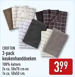ALDI Crofton 3-pack keukenhanddoeken aanbieding