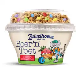 Albert Heijn Zuivelhoeve Boer'n toet yoghurt met aardbei aanbieding