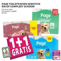 Boon`s Markt PAGE TOILETPAPIER SENSITIVE EN/OF COMPLEET SCHOON aanbieding