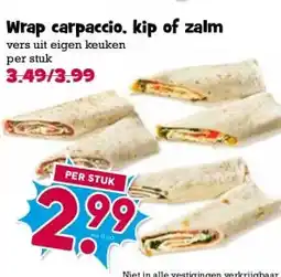 Boon`s Markt Wrap carpaccio, kip of zalm aanbieding