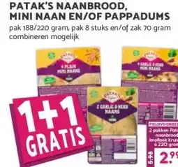Boon`s Markt PATAK'S NAANBROOD, MINI NAAN EN/OF PAPPADUMS aanbieding