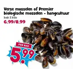 Boon`s Markt Verse mosselen of Premier biologische mosselen - hangcultuur aanbieding