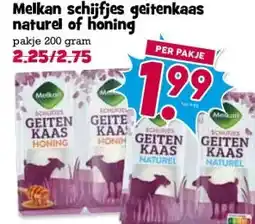Boon`s Markt Melkan schijfjes geitenkaas naturel of honing aanbieding