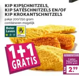 Boon`s Markt KIP KIPSCHNITZELS, KIP SATÉSCHNITZELS EN/OF KIP KROKANTSCHNITZELS aanbieding