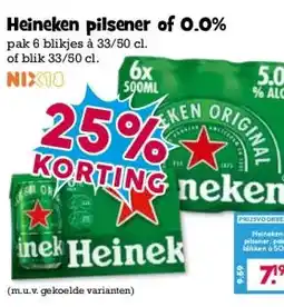 Boon`s Markt Heineken pilsener of 0.0% aanbieding