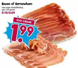 Boon`s Markt Bacon of Serranoham aanbieding