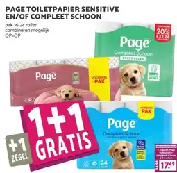Boon`s Markt PAGE TOILETPAPIER SENSITIVE EN/OF COMPLEET SCHOON aanbieding