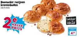 Boon`s Markt Boonacker rozijnen krentenbollen aanbieding