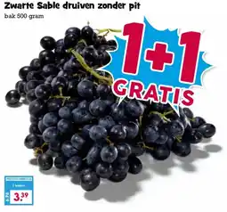 Boon`s Markt Zwarte Sable druiven zonder pit aanbieding