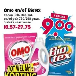Boon`s Markt Omo en/of Biotex aanbieding