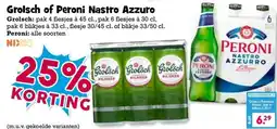 Boon`s Markt Grolsch of Peroni Nastro Azzuro aanbieding