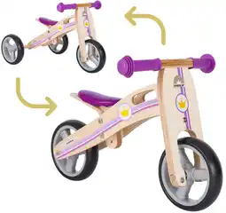 Bol.com Bikestar mini loopfiets 2 in 1, hout, 7 inch, lila aanbieding