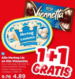 PLUS Alle Hertog IJs en Ola Viennetta aanbieding