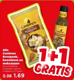 PLUS Alle Conimex Kroepoek, boemboes en woksauzen aanbieding