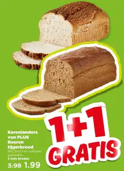 PLUS Korenlanders van Plus Boeren tijgerbrood aanbieding