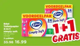 PLUS Edet Toiletpapier 3 in 1 simply soft aanbieding