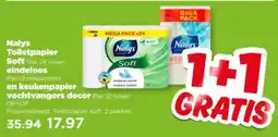 PLUS Nalys Toiletpapier Soft eindeloos en keukenpapier vochtvangers decor aanbieding