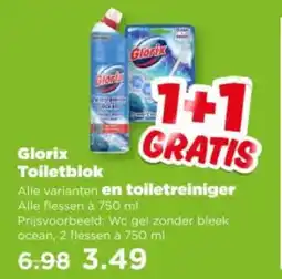 PLUS Glorix Toiletblok en toiletreiniger aanbieding