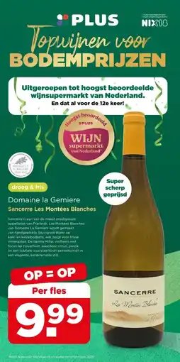 PLUS droog & fris Domaine la Gemiere Sancerre Les Montées Blanches aanbieding