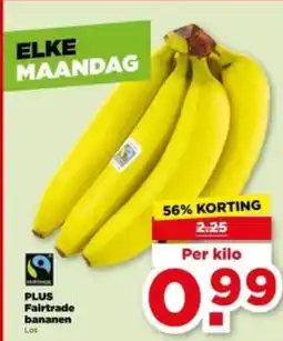 PLUS Plus Fairtrade bananen aanbieding