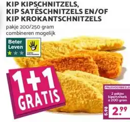 Coop KIP KIPSCHNITZELS, KIP SATÉSCHNITZELS EN/OF KIP KROKANTSCHNITZELS aanbieding