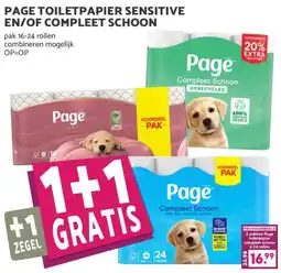 Coop PAGE TOILETPAPIER SENSITIVE EN/OF COMPLEET SCHOON aanbieding